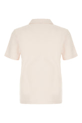 Pastel pink cotton blend polo shirt -  | High Quality Luxury Handbag Shop