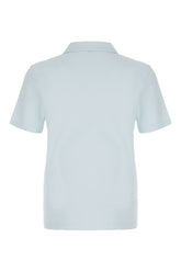 Light blue cotton blend polo shirt -  | High Quality Luxury Handbag Shop