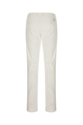 White stretch cotton blend pants -  | High Quality Luxury Handbag Shop