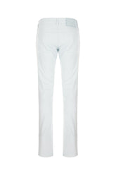 Pastel light blue stretch cotton blend pants -  | High Quality Luxury Handbag Shop