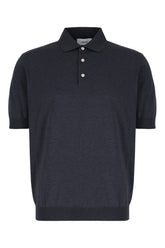 Navy blue cotton polo shirt -  | High Quality Luxury Handbag Shop