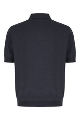 Navy blue cotton polo shirt -  | High Quality Luxury Handbag Shop