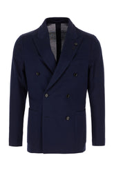 Navy blue cotton blazer -  | High Quality Luxury Handbag Shop