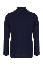 Navy blue cotton blazer -  | High Quality Luxury Handbag Shop