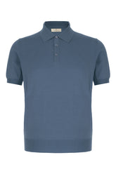 Blue silk blend polo shirt -  | High Quality Luxury Handbag Shop