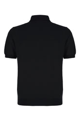 Black silk blend polo shirt -  | High Quality Luxury Handbag Shop