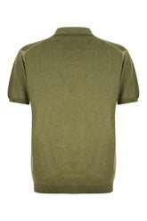 Olive green cotton polo shirt -  | High Quality Luxury Handbag Shop