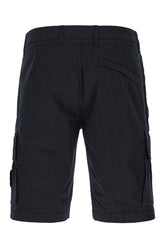 Midnight blue cotton stretch bermuda shorts -  | High Quality Luxury Handbag Shop