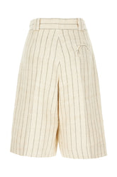 Embroidered linen blend bermuda shorts -  | High Quality Luxury Handbag Shop