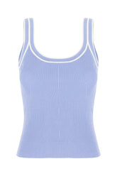 Powder blue viscose blend top -  | High Quality Luxury Handbag Shop