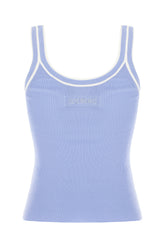 Powder blue viscose blend top -  | High Quality Luxury Handbag Shop