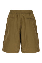 Olive green cotton bermuda shorts -  | High Quality Luxury Handbag Shop
