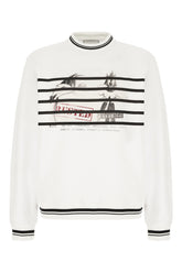 Two-tone cotton blend sweatshirt -  | High Quality Luxury Handbag Shop