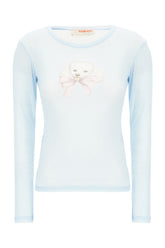 Light blue stretch nylon top -  | High Quality Luxury Handbag Shop