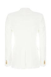 White stretch wool blend blazer -  | High Quality Luxury Handbag Shop