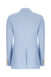 Light blue wool blend blazer -  | High Quality Luxury Handbag Shop