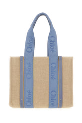 Cappuccino linen large Woody shopping bag -  | High Quality Luxury Handbag Shop