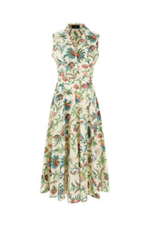 Printed cotton midi-length dress -  | High Quality Luxury Handbag Shop