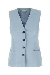Powder blue viscose blend vest -  | High Quality Luxury Handbag Shop