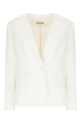 White viscose blend blazer -  | High Quality Luxury Handbag Shop