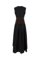 Black stretch cotton dress -  | High Quality Luxury Handbag Shop