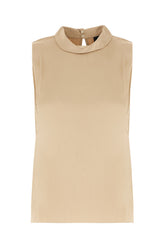 Cappuccino satin sleeveless blouse -  | High Quality Luxury Handbag Shop
