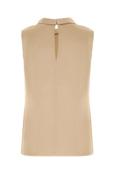 Cappuccino satin sleeveless blouse -  | High Quality Luxury Handbag Shop