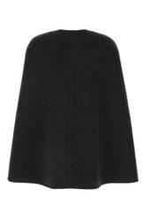Charcoal wool blend cape -  | High Quality Luxury Handbag Shop