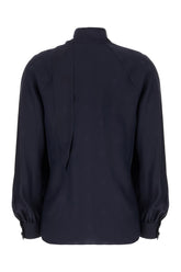 Midnight blue silk blouse -  | High Quality Luxury Handbag Shop
