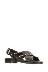 Dark brown leather Remi sandals -  | High Quality Luxury Handbag Shop