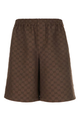 Chocolate linen blend bermuda shorts -  | High Quality Luxury Handbag Shop