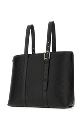 Black leather large Emblem handbag -  | High Quality Luxury Handbag Shop