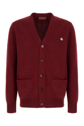 Burgundy wool and cashmere cardigan -  | High Quality Luxury Handbag Shop