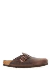 Chocolate leather Boston slippers -  | High Quality Luxury Handbag Shop