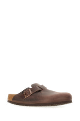 Chocolate leather Boston slippers -  | High Quality Luxury Handbag Shop