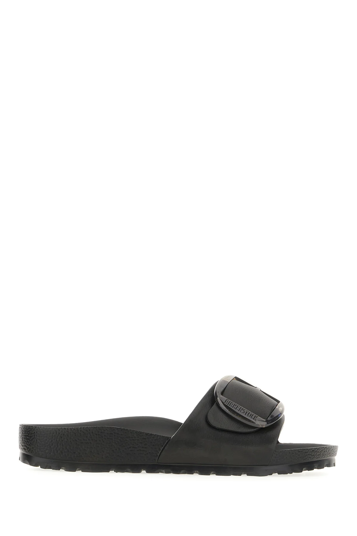 Black rubber Madrid Big Buckle slippers -  | High Quality Luxury Handbag Shop