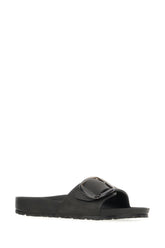 Black rubber Madrid Big Buckle slippers -  | High Quality Luxury Handbag Shop
