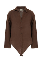 Chocolate linen shirt -  | High Quality Luxury Handbag Shop