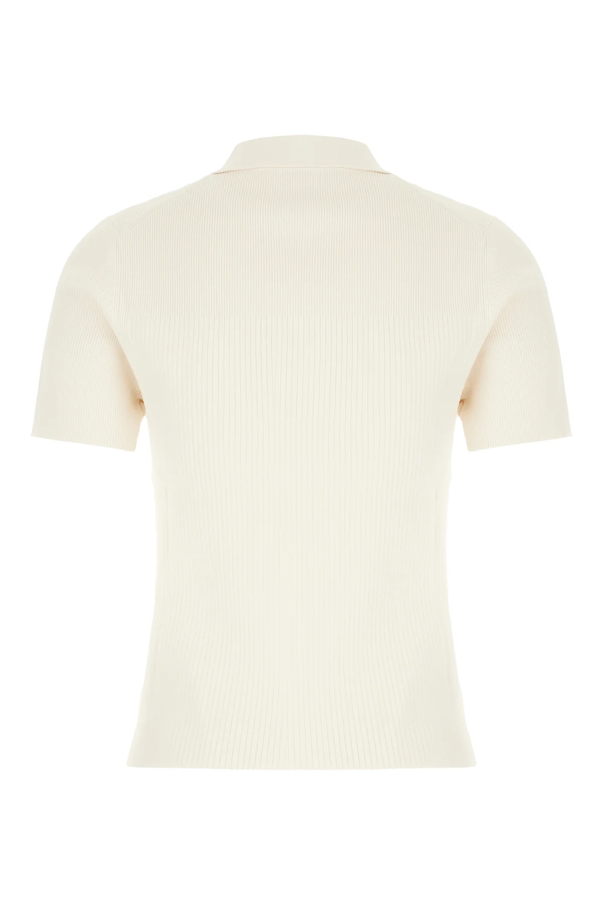 Ivory viscose blend polo shirt -  | High Quality Luxury Handbag Shop