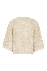 Sand silk blend sweater -  | High Quality Luxury Handbag Shop