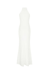 White stretch nylon long dress -  | High Quality Luxury Handbag Shop