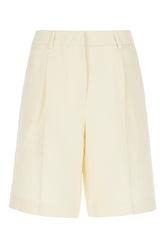 Cream viscose blend bermuda shorts -  | High Quality Luxury Handbag Shop