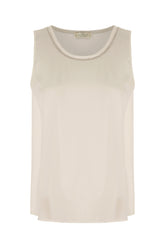 Light grey stretch silk top -  | High Quality Luxury Handbag Shop