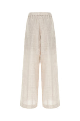 Embroidered linen blend pants -  | High Quality Luxury Handbag Shop