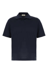 Navy blue cotton blend polo shirt -  | High Quality Luxury Handbag Shop