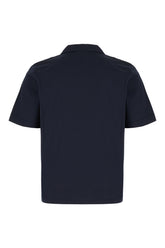 Navy blue cotton blend polo shirt -  | High Quality Luxury Handbag Shop
