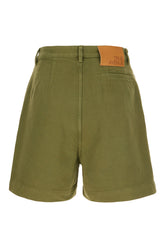 Olive green denim bermuda shorts -  | High Quality Luxury Handbag Shop