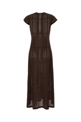 Abito in cotone cioccolato -  | High Quality Luxury Handbag Shop
