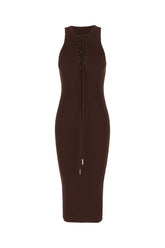 Chocolate viscose blend dress -  | High Quality Luxury Handbag Shop