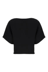 Black viscose blend top -  | High Quality Luxury Handbag Shop